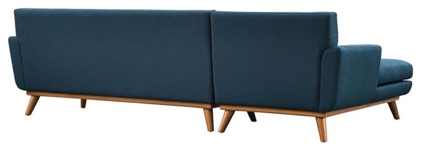 Hawthorne Collections Left Facing Sectional in Azure   Midcentury   Sectional Sofas   by Homesquare  Houzz