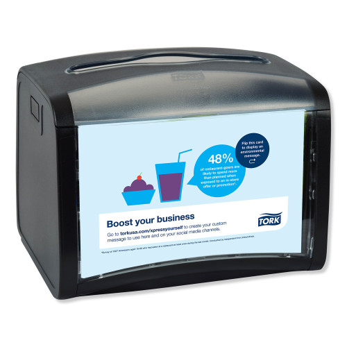 Tork Xpressnap Tabletop Napkin Dispenser， 7.9W x 5.9D x 6.1H， Black (6232000)