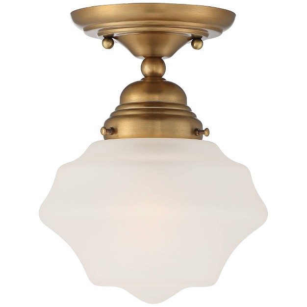 Wide Brass White Glass Shade For Bedroom Living Room Home