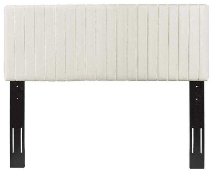 Modway Keira Velvet Full Queen Headboard in Ivory   Transitional   Headboards   by ShopFreely  Houzz