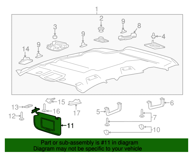 Genuine OE Ford Visor - EJ7Z-7804105-AB