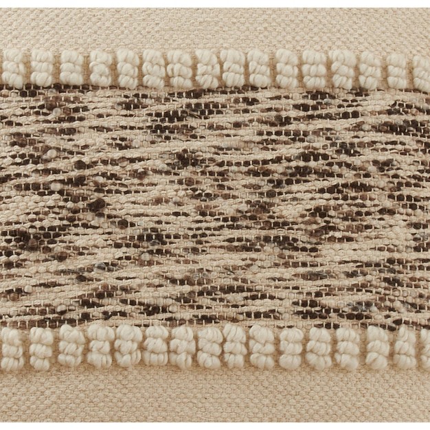 Woven Design With Woven Texture Square Pillow Cover Ivory Saro Lifestyle