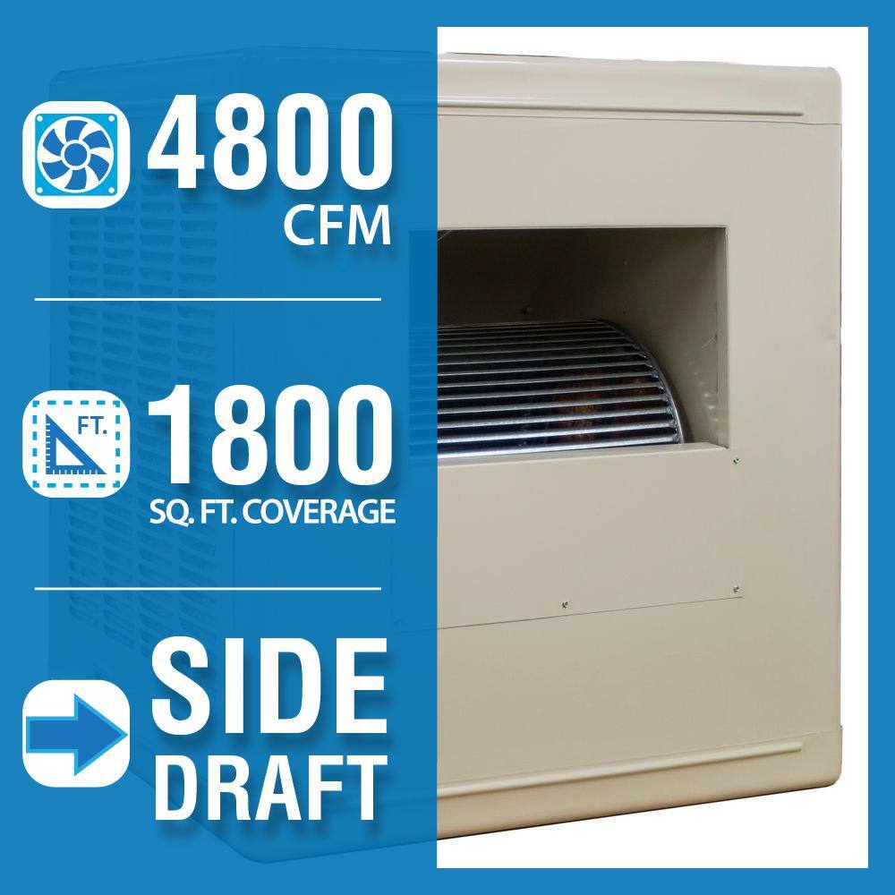 Hessaire 4800 CFM Side-Draft Aspen Evaporative Cooler 1800 sq. ft. (Motor not Included) A48S