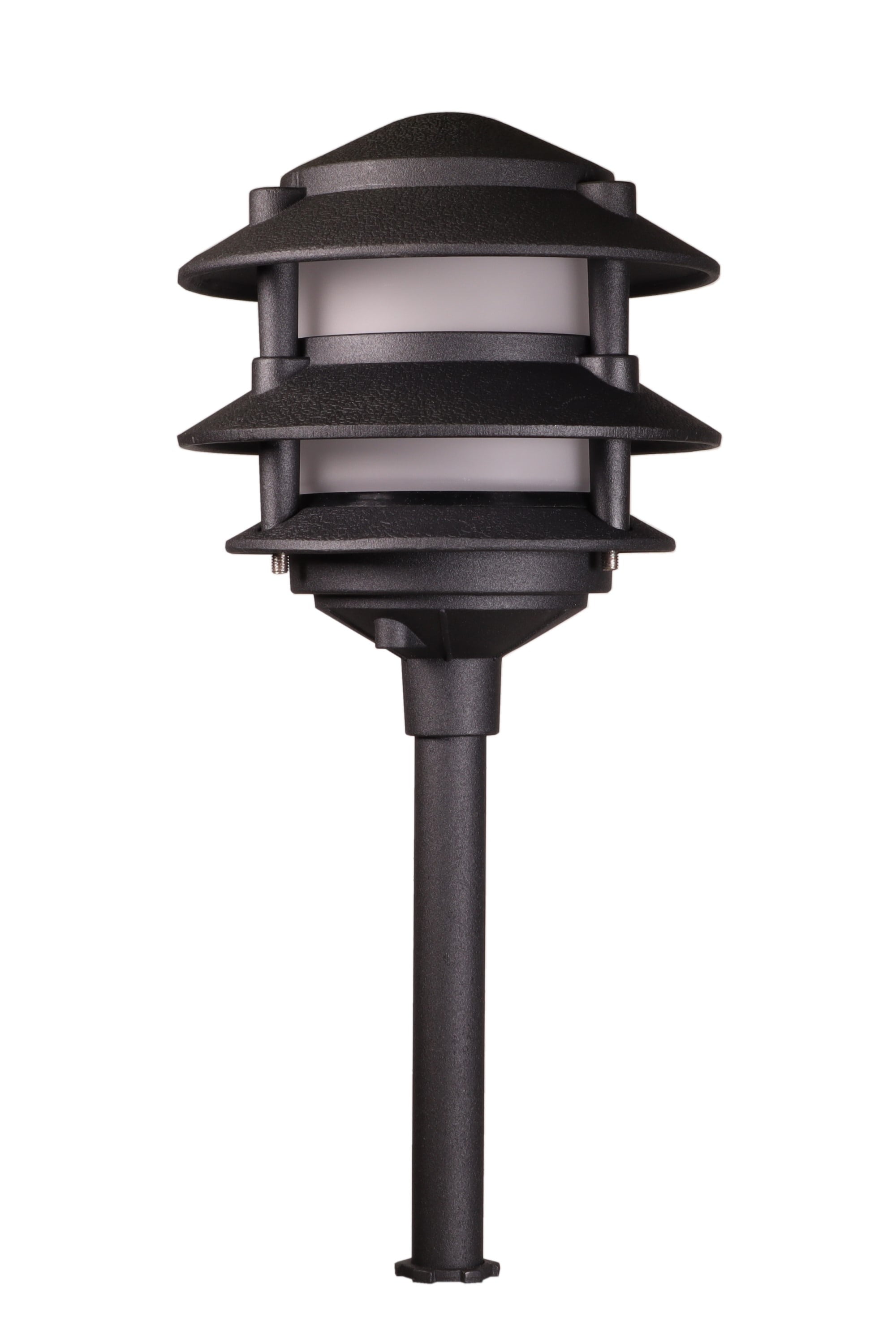 Best Pro Lighting's 3-Watt LED Low-Voltage Cast Aluminum 3 Tier Pagoda Landscape Light in Black