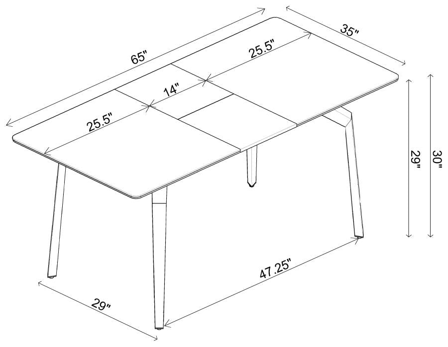 Mina Rectangular Dining Table Grey Ceramic And Sandy Black-193831