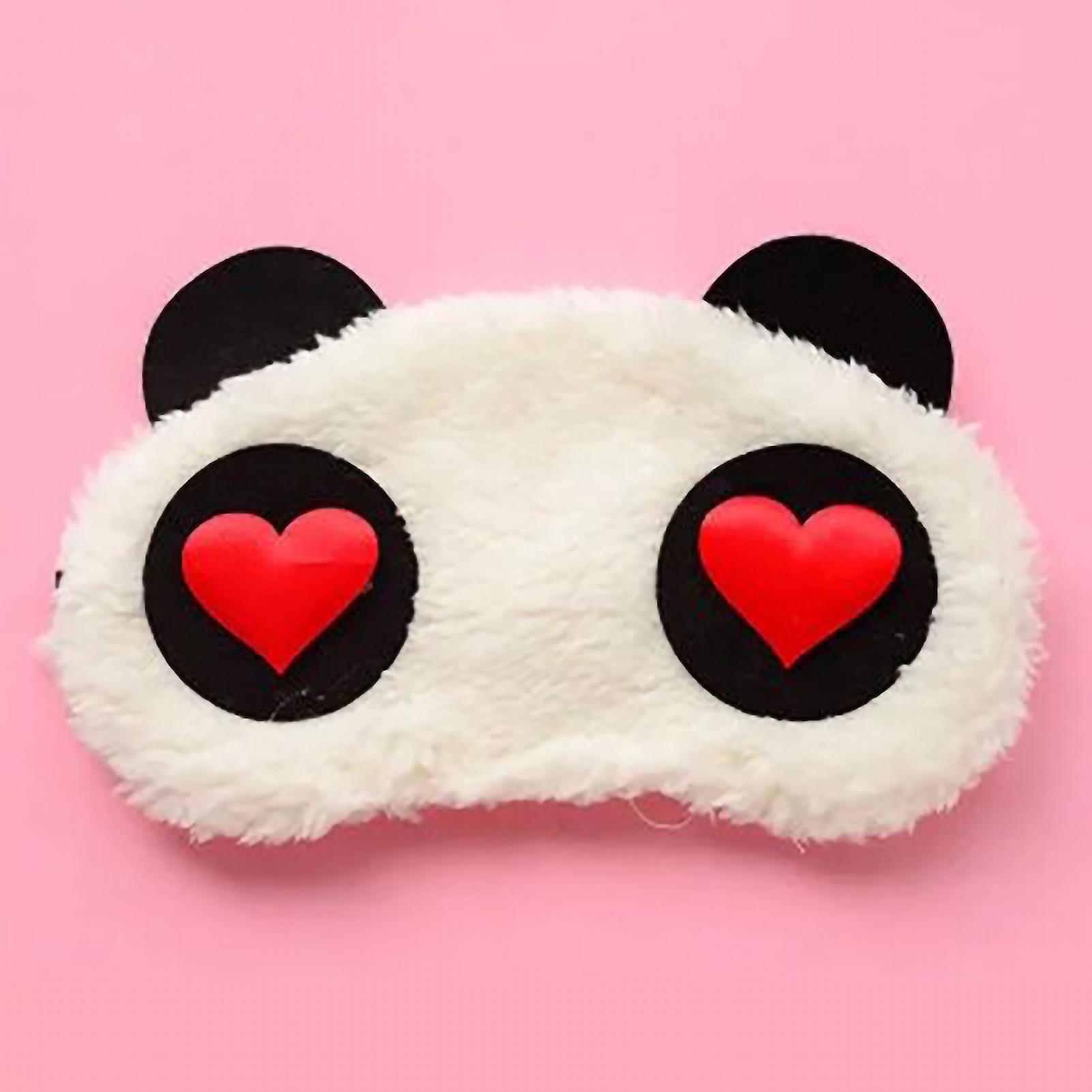 Cute Cotton Eye Mask Plush Eyeshade Portable Shading Sleep Eye Cover For Bedroom Officered Peach Heart