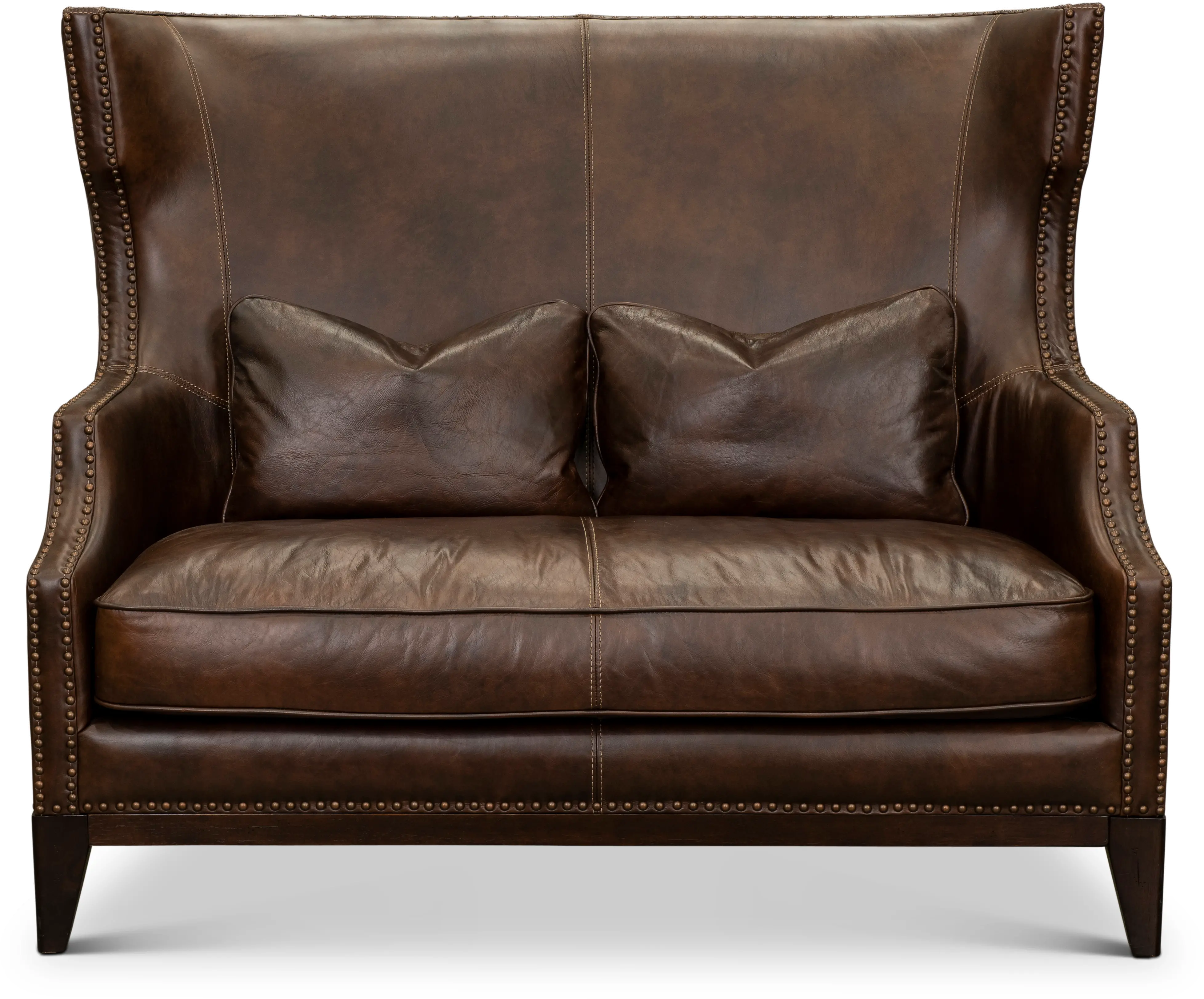 St. James Brown Leather Settee