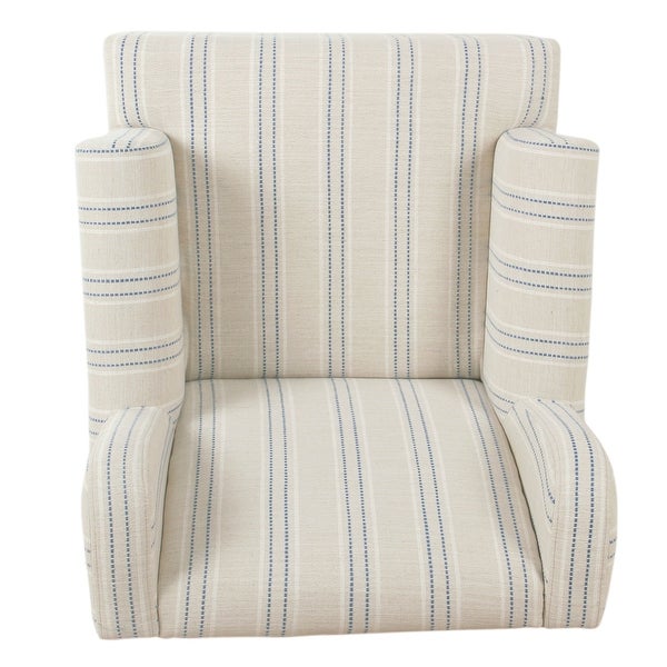 HomePop Emerson Rolled Arm Accent Chair - Blue Calypso Stripe