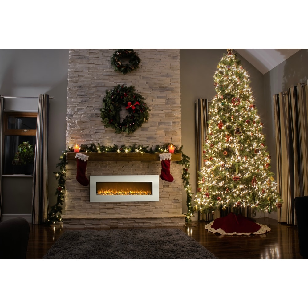 Northwest 50 Inch Wall Electric Fireplace  White