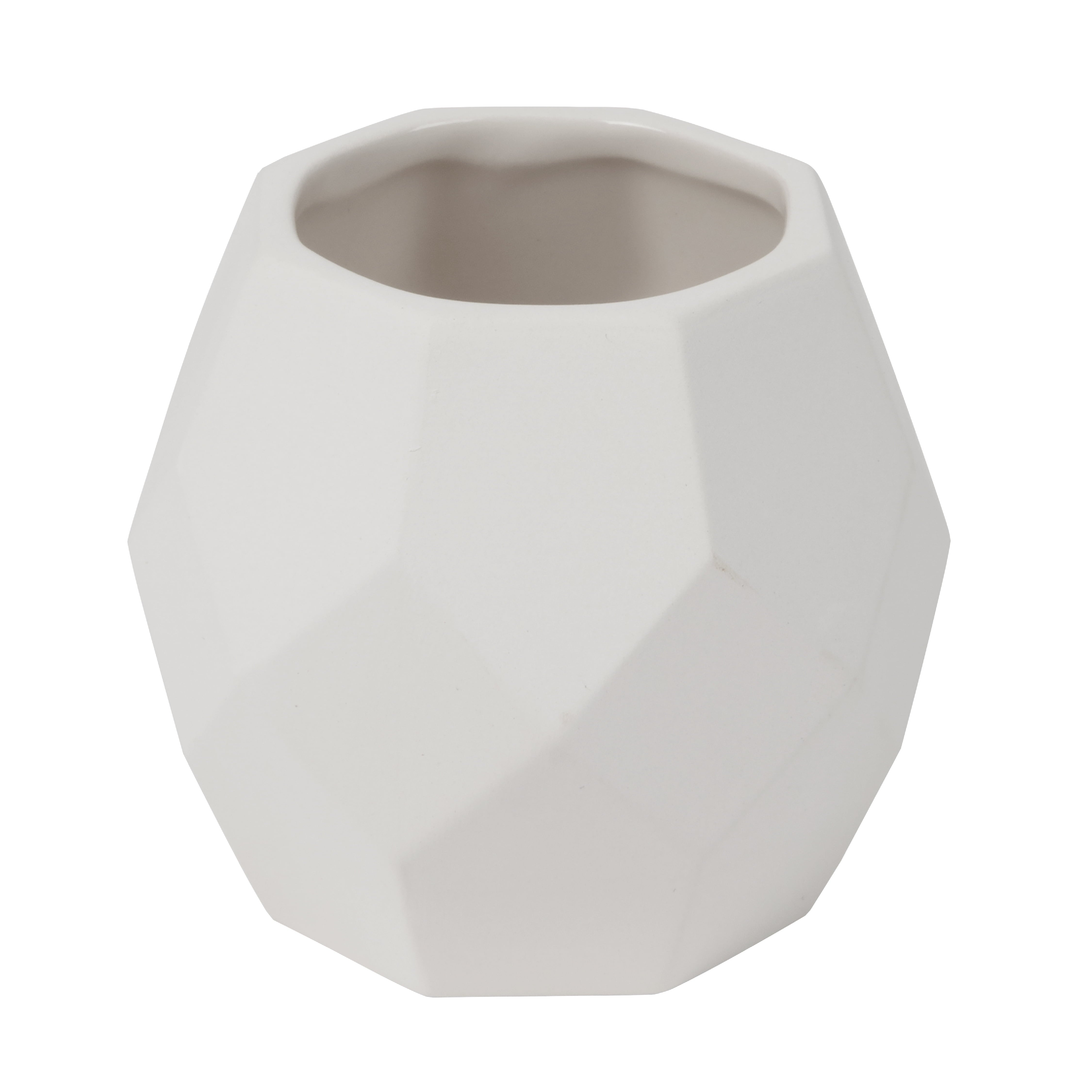 Create Basics Paintable Small Ceramic Geometric Planter