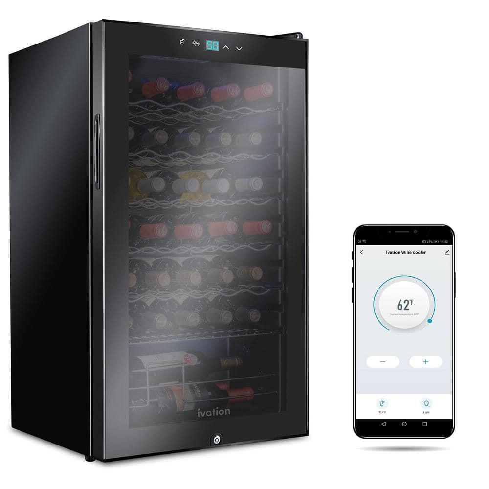 Ivation Wine Fridge 34Bottles Free standing Wine Cooler WWiFi App and Lock