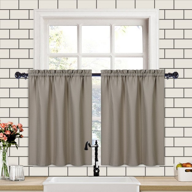 Trinity 210gsm Waffle Weave Short Kitchen Curtains Bathroom Window Curtains