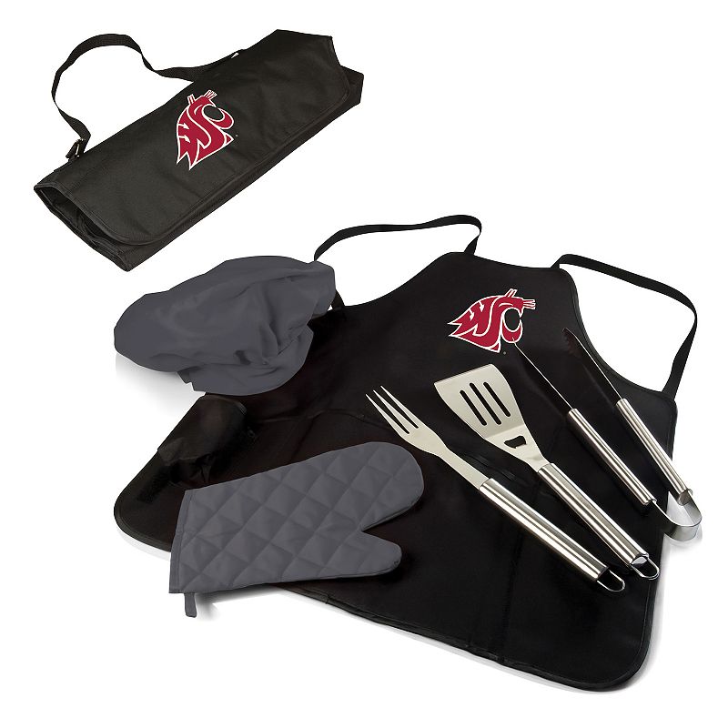 Picnic Time Washington State Cougars BBQ Apron Tote Pro Grill Set