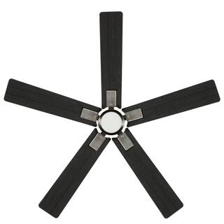 Hampton Bay Zandra 52 in. White Changing Integrated LED Brushed Nickel Smart Hubspace Ceiling Fan with Light Kit and Remote Included 92380