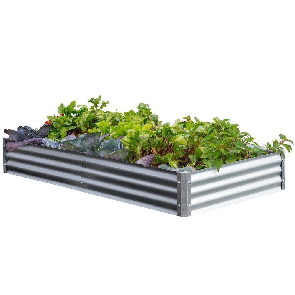 EarthMark Bajo Series 40 in x 76 in. x 10 in. Galvanized Metal Raised Garden Bed Bundle MGB-LB26