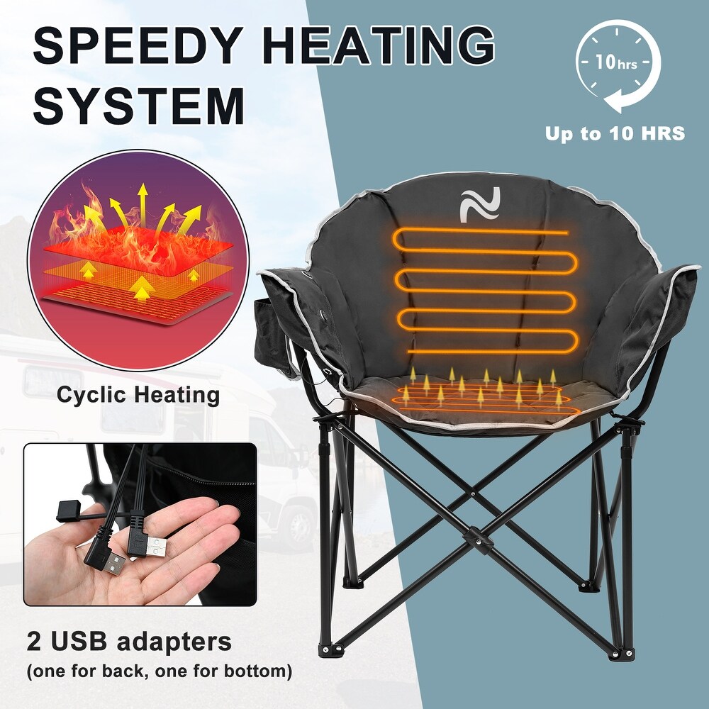 Heated Camping Chair with 3 Heat Levels  Portable Folding Heated Chair   39.40\