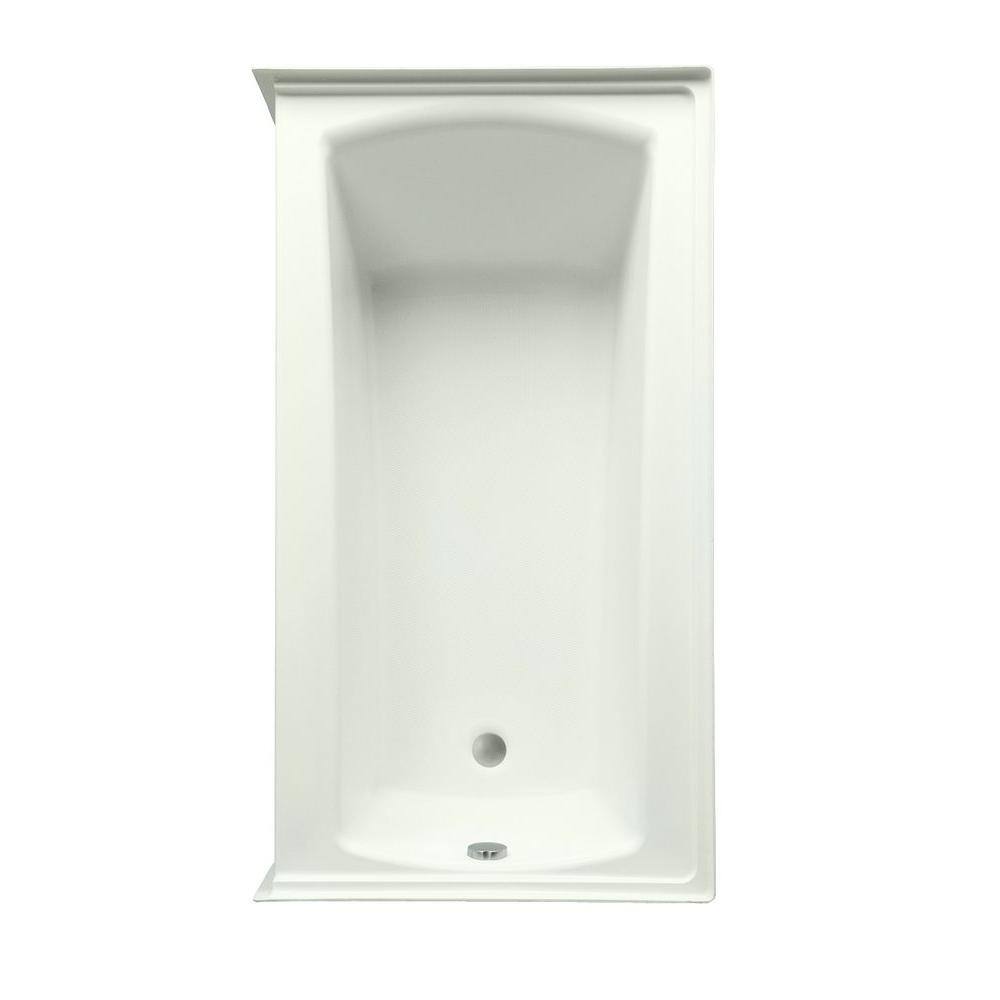 Aquatic Cooper 30 60 in. Acrylic Left Drain Rectangular Alcove Whirlpool Bathtub in Biscuit 826541922942