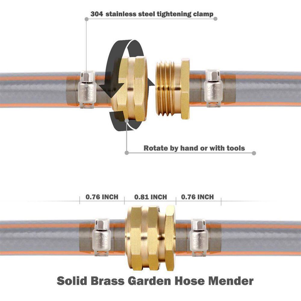 Dyiom Fit for 58 in. Garden Hose Repair Connector (3-Set) B08GC46DNF