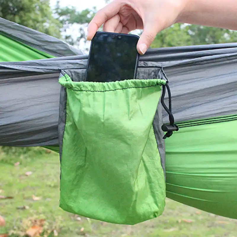 Portable Nylon Parachute Fabric Single And Double Size Outdoor Camping Hiking Garden Hammock