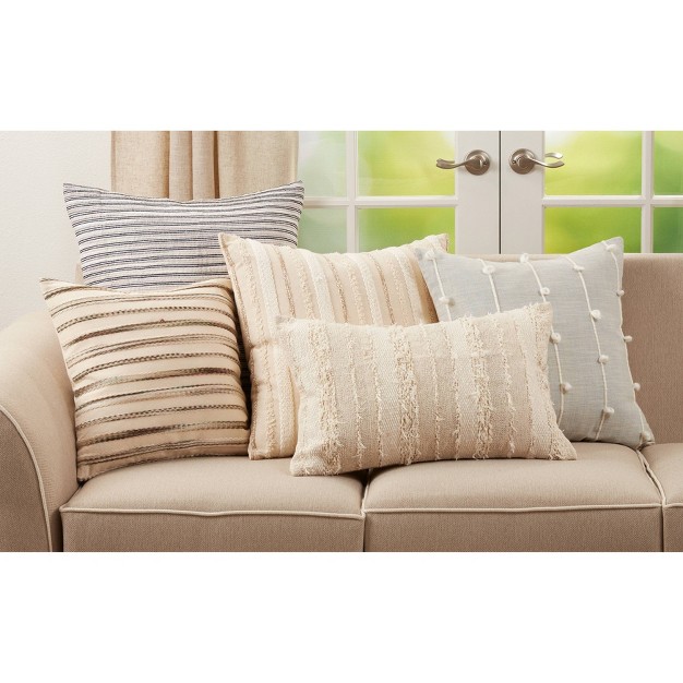 Oversize Corded Line Poly Filled Square Throw Pillow Saro Lifestyle