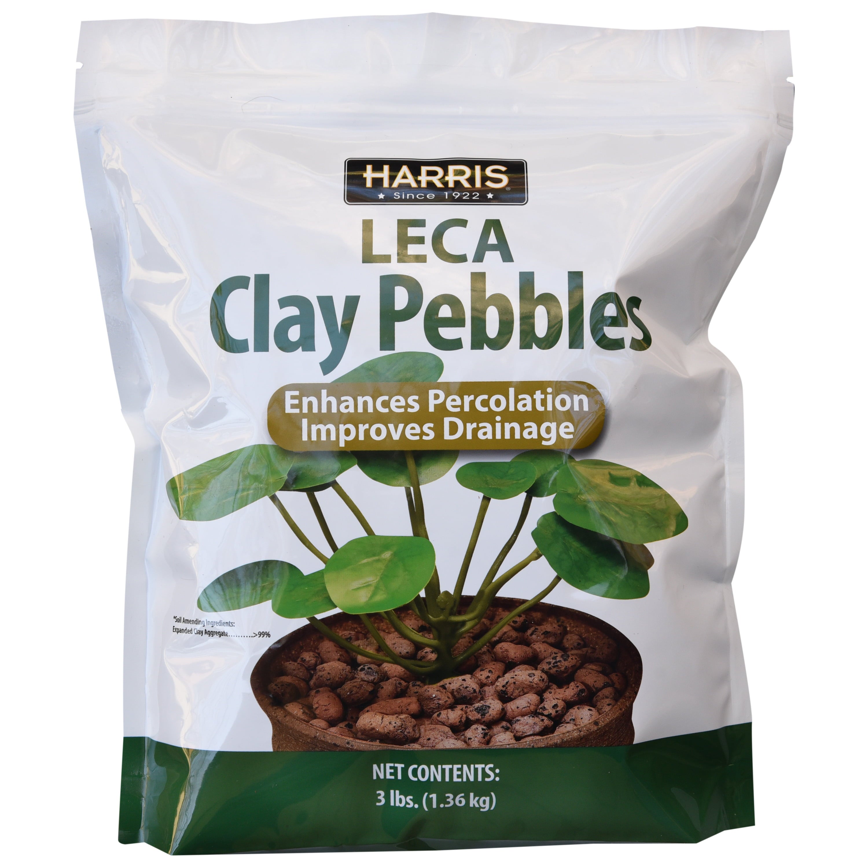 Harris LECA Expanded Clay Pebbles for Plants， 2.5lb for Indoor， Outdoor and Hydroponic Growing