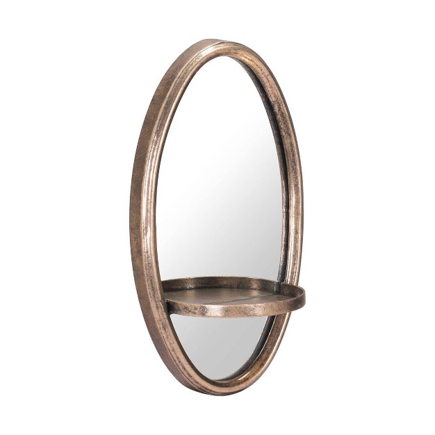 Luxe Oval Mirrored Shelf Gold