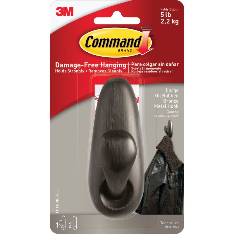 Command Metal Adhesive Hook Oil-Rubbed Bronze