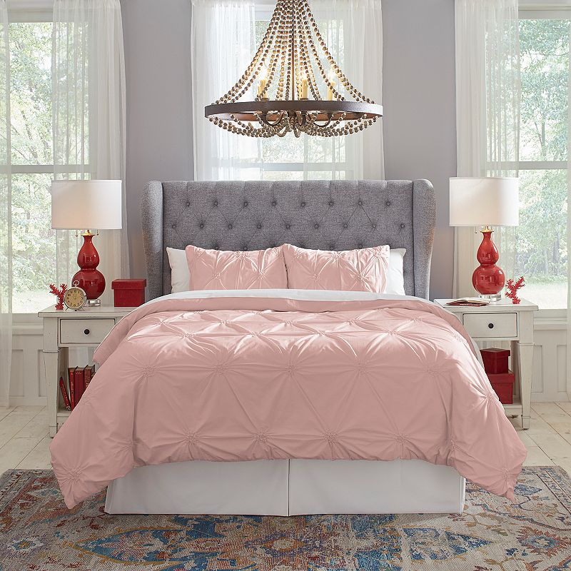 Pointehaven PinTuck Percale Duvet Set