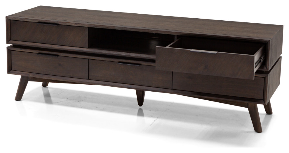 Modrest Roger Mid Century Acacia TV Stand   Midcentury   Entertainment Centers And Tv Stands   by Vig Furniture Inc.  Houzz