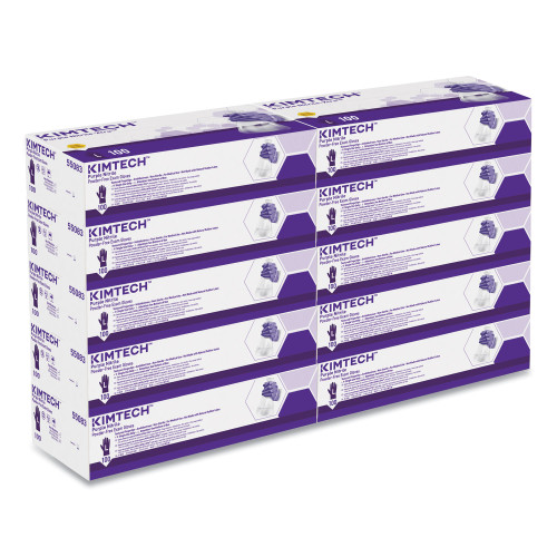 Kimtech PURPLE NITRILE Exam Gloves， 242 mm Length， Large， Purple， 1，000/Carton (55083CT)