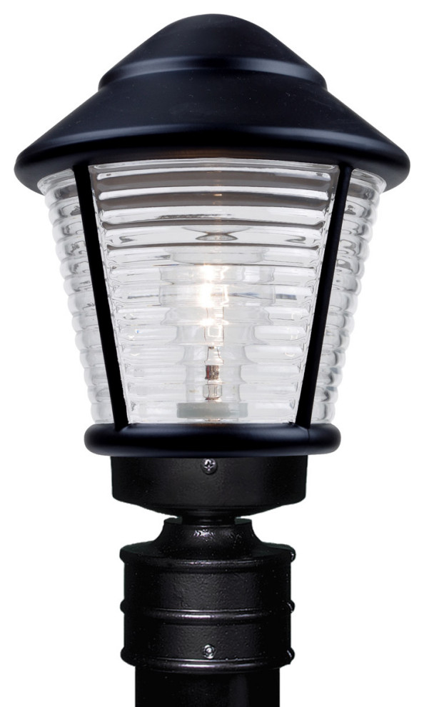 3100 Series 1 Light Post Light or Accessories  Black  Clear Glass   Transitional   Post Lights   by LAMPS EXPO  Houzz