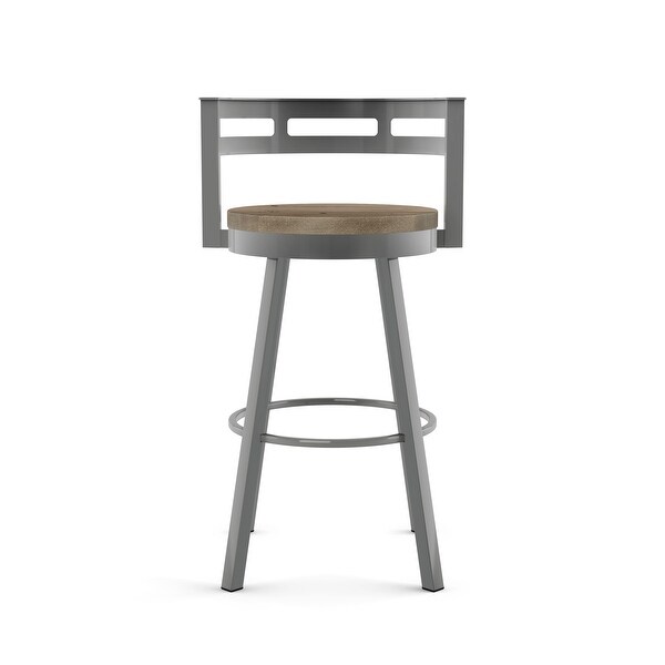 Amisco Vector Swivel Counter Stool with Distressed Wood Seat