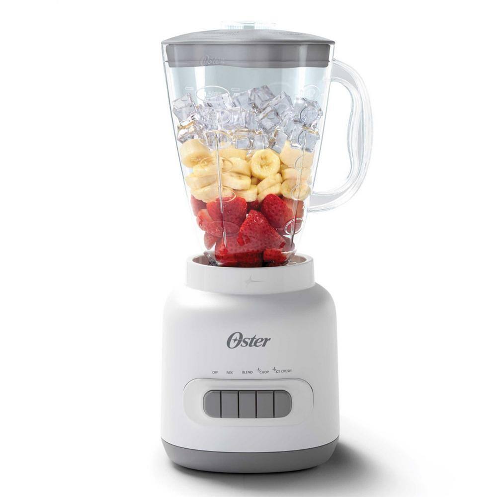 Oster 6 Cup 48 oz. 5 Speed 700-Watts Plastic Jar Easy To Use Blender in White 985120292M