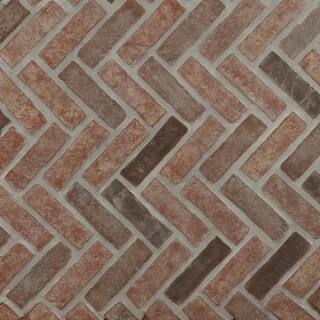 MSI Noble Red Clay 12.5 in. x 25.5 in. Brick Herringbone Mosaic Floor and Wall Tile (8.7 sq. ft.Case) CLAHB-NOBRED2X7