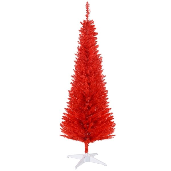 5FT Artificial Pencil Christmas Tree with 294 Realistic Branch Tips and Plastic Stand