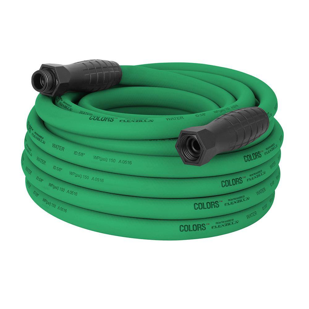 Flexzilla Colors Series 58 in. x 50 ft. Garden Hose 34 in. - 11 12 GHT Fittings in Forest Green HFZC550GRS