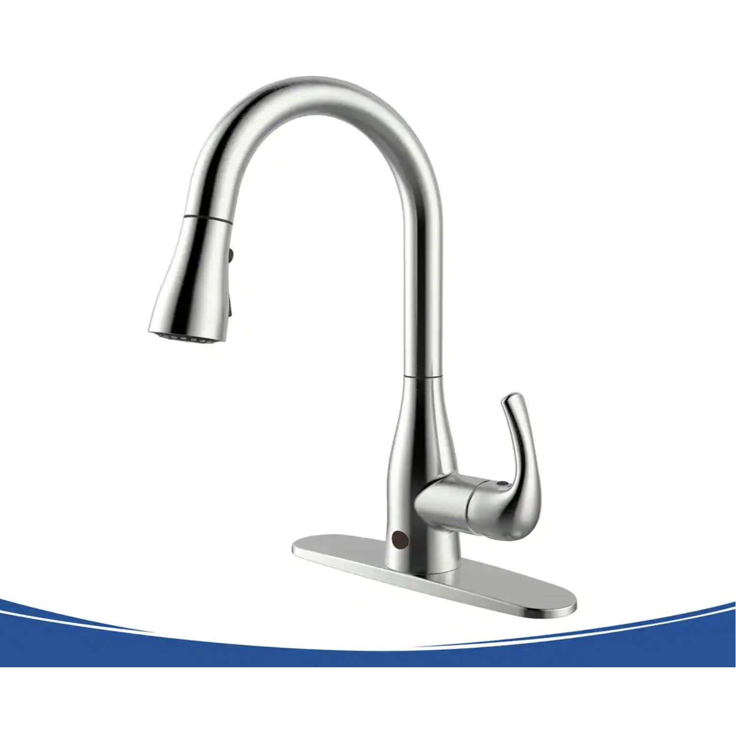 Flow Motion Activated Single-Handle Pull-Down Sprayer Kitchen Faucet in Brushed Nickel