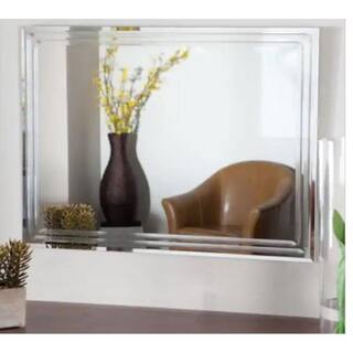 Decor Wonderland 24 in. W x 32 in. H Frameless Rectangular Beveled Edge Bathroom Vanity Mirror in Silver DWSM1102