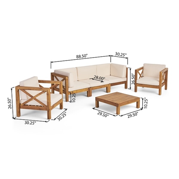 Brava Outdoor Acacia Wood 6piece Chat Set by Christopher Knight Home