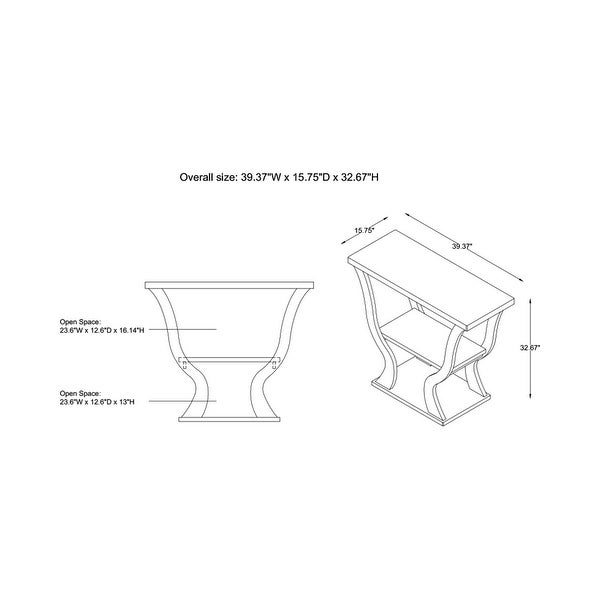 DH BASIC Espresso 39-inch Storage Console Table by Denhour