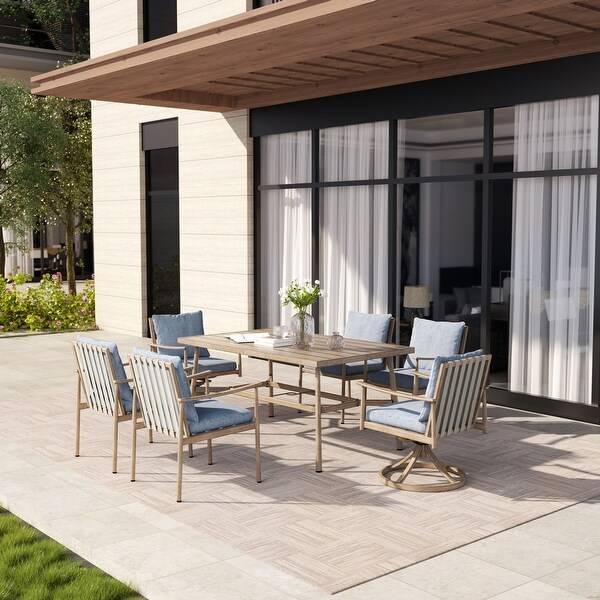 SleekLine Outdoor Aluminum Dining Table with Umbrella Hole