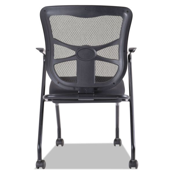 Alera Elusion Mesh Nesting Chairs with Padded Arms， Supports Up to 275 lb， 18.11