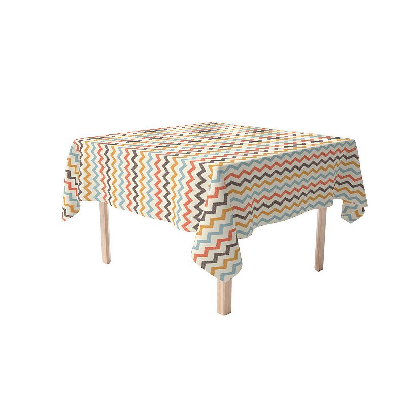 Square Tablecloth， 100% Polyester， 54x54， Chevron Illustration