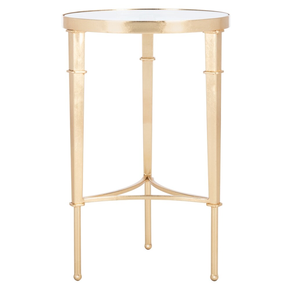 SAFAVIEH Couture Carly Round Gold Leaf Accent Table   16\