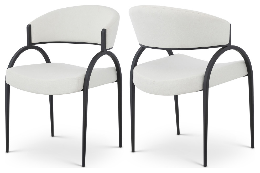 Privet Beige Dining Chair  Set of 2   Midcentury   Dining Chairs   by Meridian Furniture  Houzz