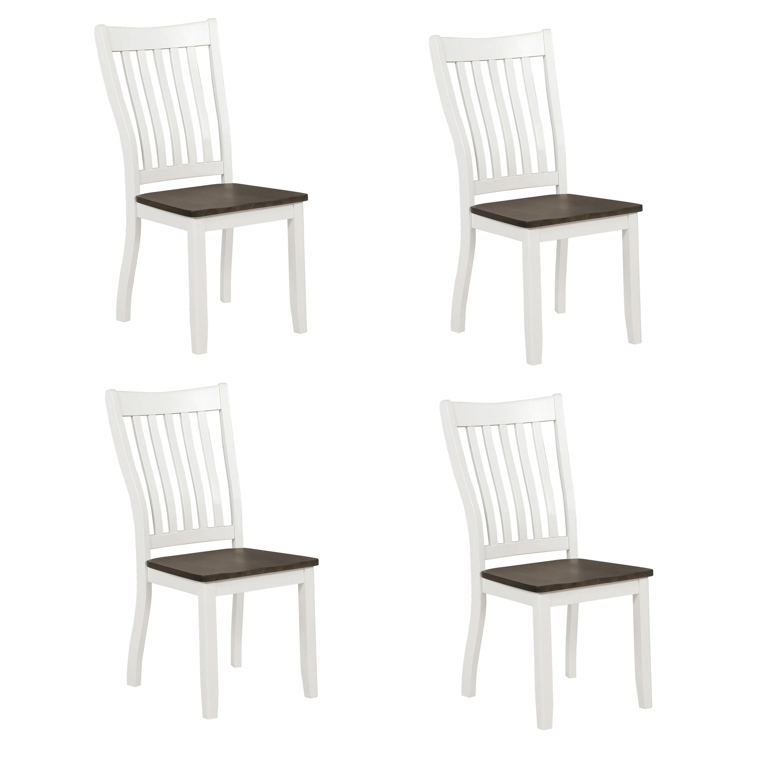 Dale Espresso and White Slat Back Dining Chairs (Set of 4)