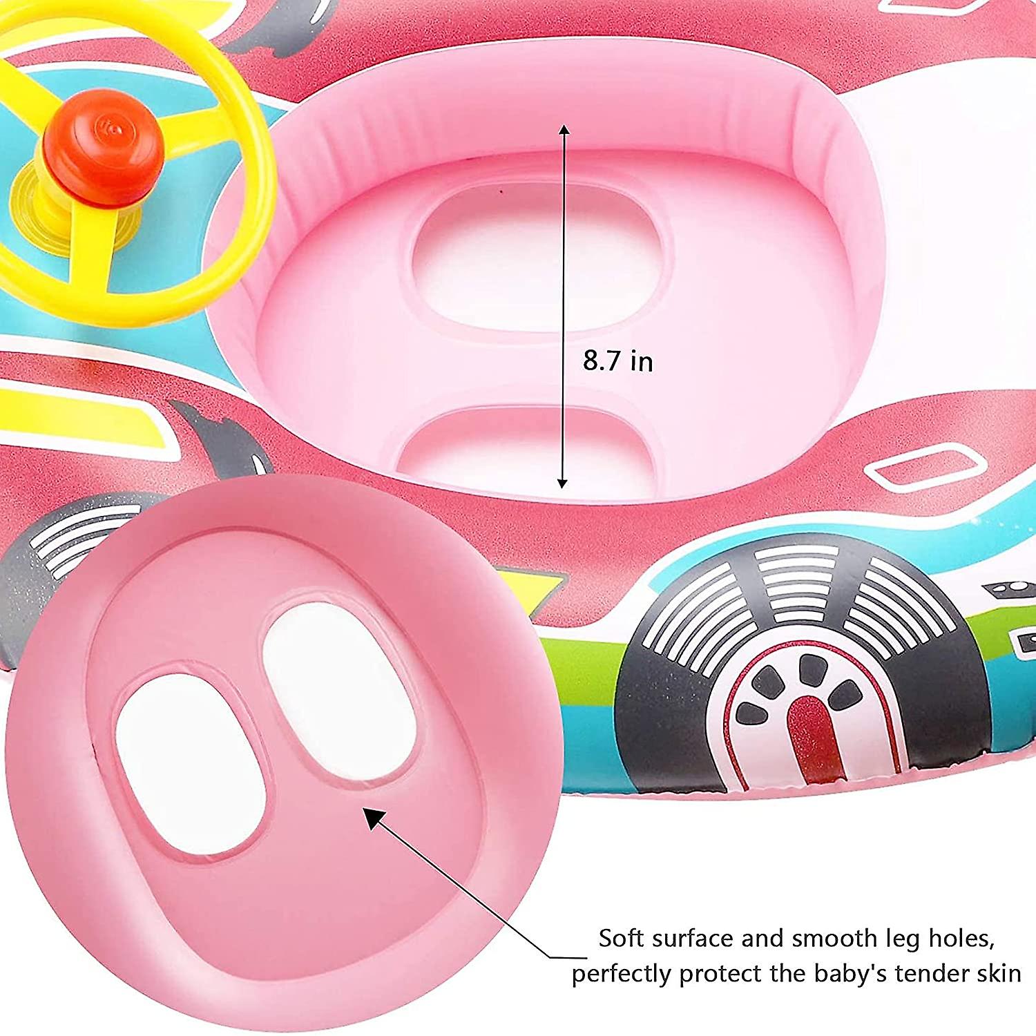 Cute Inflatable Pool Float ， Inflatable Swimming Float Seat Boat， Water Swimming Ring Floating Boat， Inflatable Float Car With Steering Wheel， Floatin