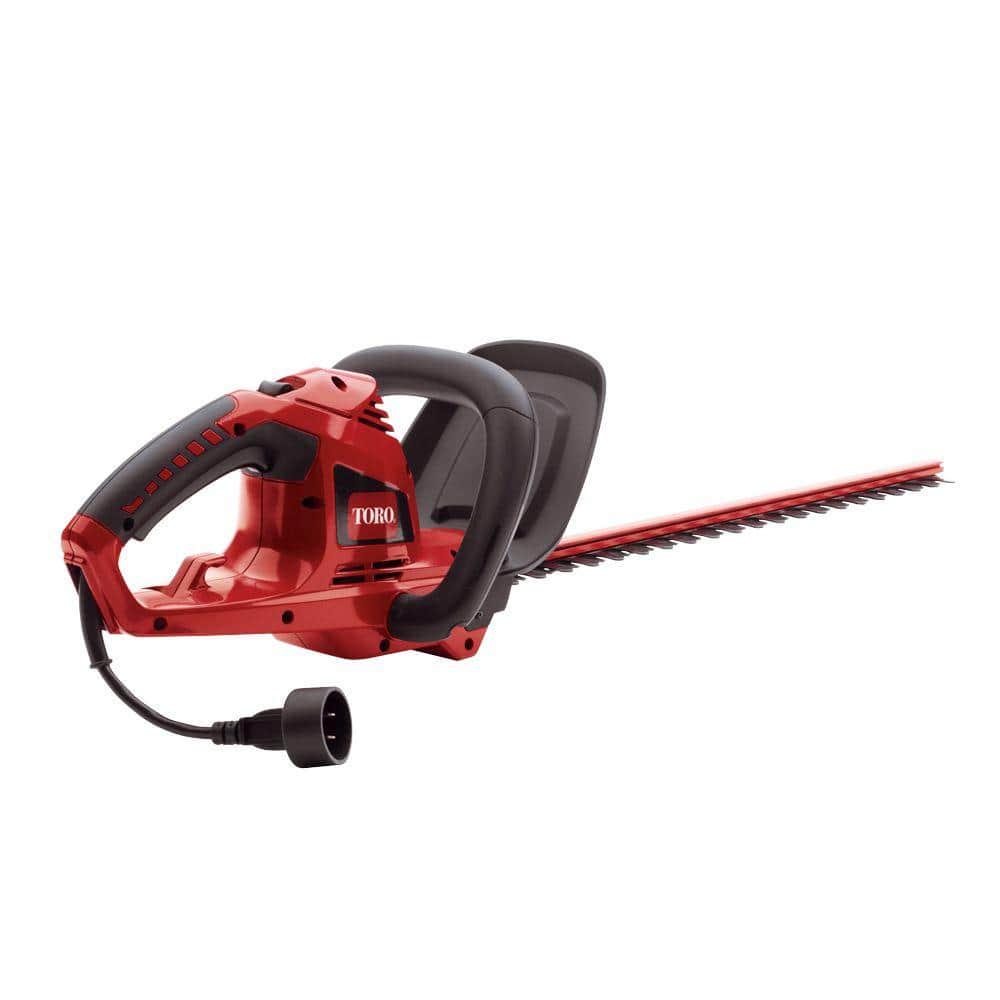 Toro 22 in 40Amp Electric Corded Hedge Trimmer Gripped Handle with Dual Action Blades