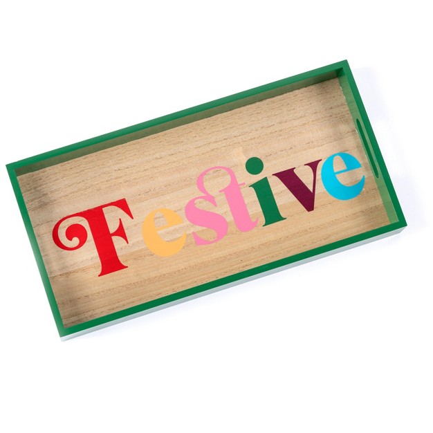 Rectangle quot festive quot Tray