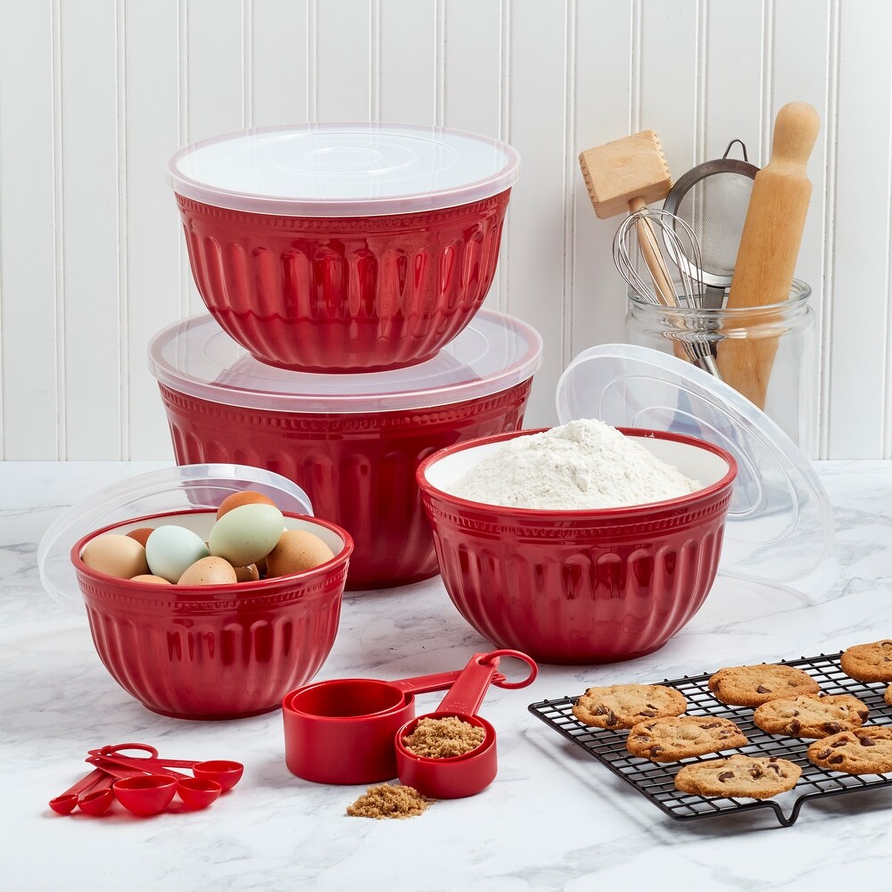 Denmark 17 Piece Bowl Set with Lids  Red